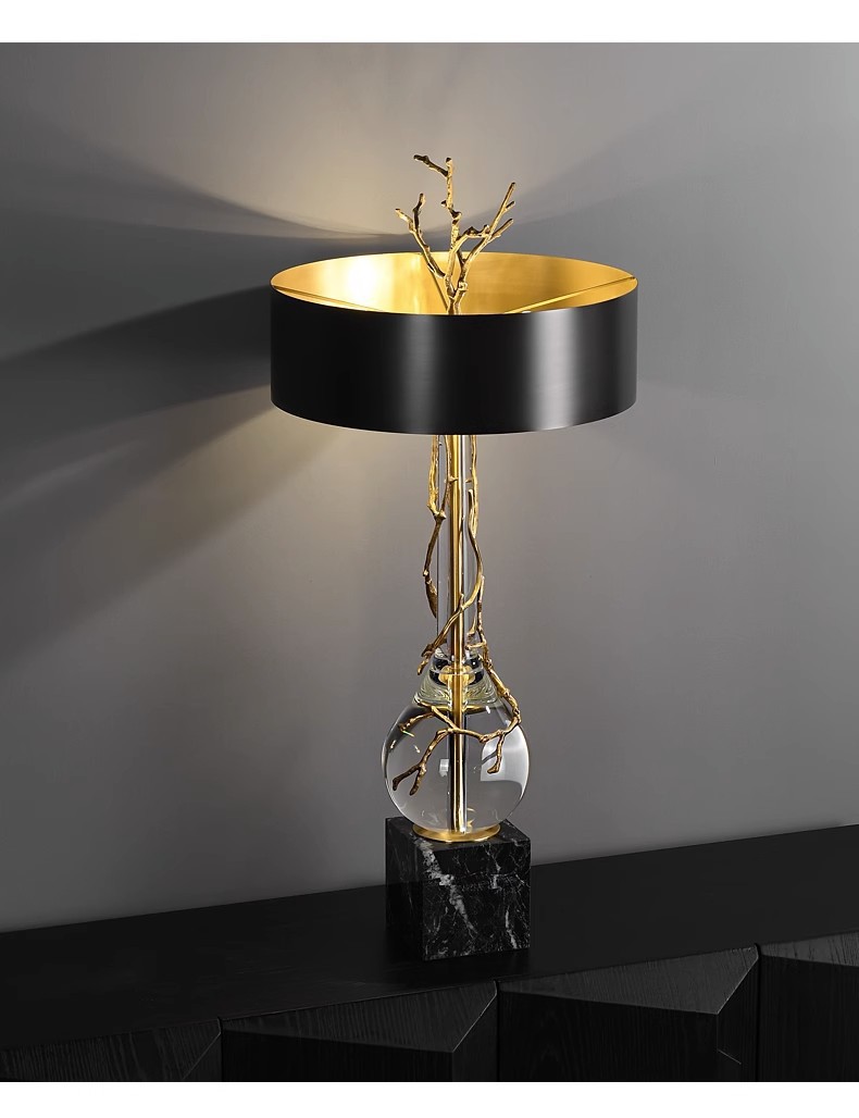 Branch marble crystal desk lam